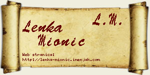 Lenka Mionić vizit kartica
